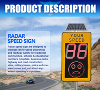Dispositif d'indication de vitesse routière, panneau de signalisation de vitesse électrique/solaire à radar.