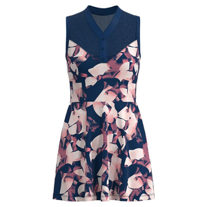 Robe de tennis à demi-zip en gros pour femmes, vêtements de sport, fermeture éclair à la taille, sans manches, robe de golf pour femmes, jupe de pickleball, ensemble de tennis - Product Image 1