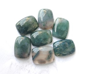 Lavira AAA + tự nhiên nhiều màu rêu mã não hình chữ nhật đệm cắt Cabochon phẳng trở lại đá quý tất cả các kích cỡ lỏng hiệu chỉnh thứ ba - Product Image 5