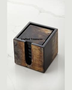 Superior Design Enamel Print Wood MDF Board <b>Coasters</b> <b>Set</b> With Holder For Drinks Custom Logo Tea Cup For home Hotel Restaurant - Product Image 4