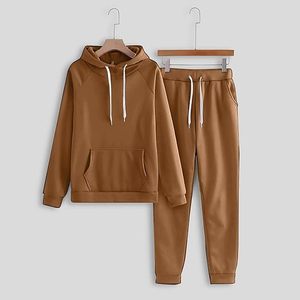 Ensemble de sweats à capuche et pantalons de survêtement tendance en gros de haute qualité pour hommes et femmes couleurs unies pour Streetwear logo personnalisé d'hiver - Product Image 2