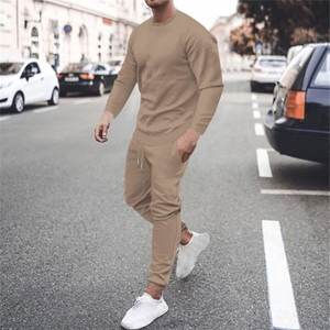 Classique hommes couleur unie survêtement sweats à capuche survêtement pantalon haute qualité femmes coton décontracté sport à capuche Jogging costume - Product Image 4