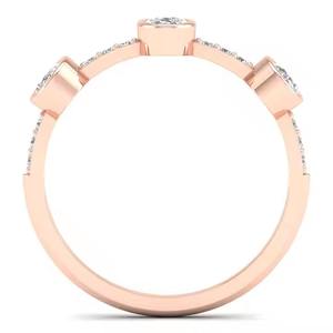 Diseño de moda Mujeres 9K 10K 14K 18K Oro Lab Grown Diamond Promise Anillos Mujeres Propuesta Compromiso Anillos de eternidad - Product Image 4