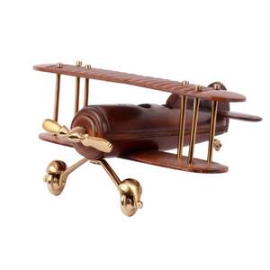 Table d'appoint avion vintage artisanale décor à la maison en bois de Sesham doré - Product Image 2