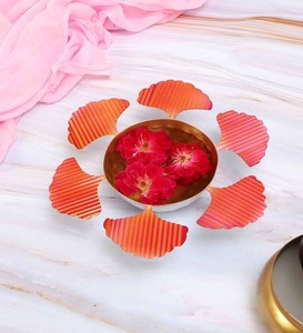 High Quality Glass Metal Urli Bowl <b>Tea</b> <b>Light</b> Holder and Candle Holder for Home Decor Trendy Diya Diwali <b>Lanterns</b> - Product Image 1