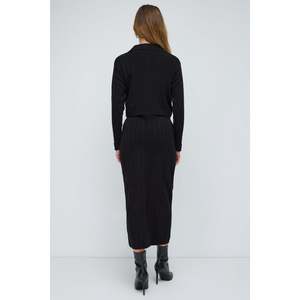 Chemise décontractée pour femme, col rond, devant en mousseline de soie, tricotée, courte, taille XL, ajustée, printemps automne - Product Image 5