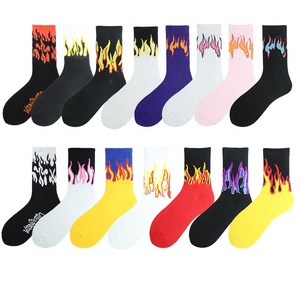 JAYCAN SPORTS Customized Flame Floral Pattern Sporty Skateboard <b>Socks</b> for Men Women 100% Cotton Quick Dry <b>Winter</b> Crew - Product Image 2