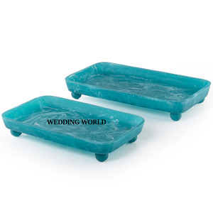 Juego de dos bandejas de resina para chocolate, forma rectangular, bandeja de chocolate de diseño, bandeja de chocolate clásica y elegante - Product Image 1
