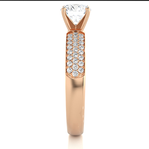 3.00 ct Solitaire Lab Grown Diamond Bague de fiançailles en or rose 18 carats avec diamants certifiés VVS Clarity - Product Image 3