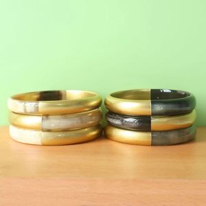 LOOK HORN Bracelet en corne de vache de buffle naturel fait à la main et de luxe pour hommes et femmes - Product Image 6