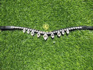 Cinta de Cuero para Caballo ADEEFA de Alta Calidad con Cristales Blancos Personalizables - Tamaños Personalizables - Product Image 3