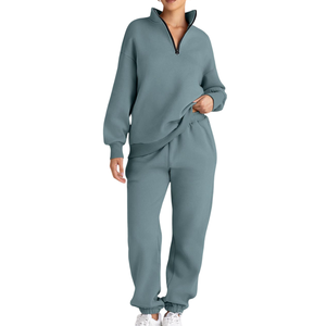 ชุดกีฬาผ้าฝ้ายขนแกะระบายอากาศสำหรับผู้หญิงชุดวอร์มสำหรับฤดูหนาวแบบคลาสสิกและ2025ออกแบบโลโก้ได้ตามต้องการ - Product Image 1