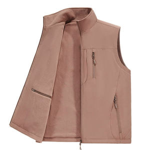 Gilet Softshell matelassé pour hommes adultes pour l'hiver couleur personnalisée sans manches fermeture éclair vers le haut imperméable coupe-vent gilet Soft Shell pour unisexe - Product Image 3