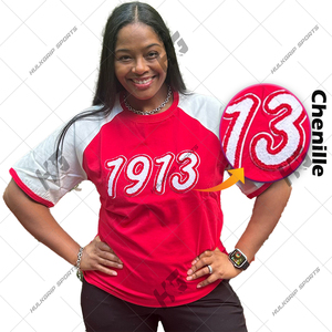 T-shirt pour homme rouge et blanc tricoté anti-rides brodé/logo chenil personnalisé 100% coton - Product Image 1