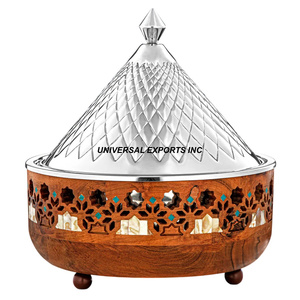 Cazuela de diseñador hecha a mano de calidad superior, calentador de alimentos de Metal con acabado de resina roja, olla caliente de estilo clásico más vendida al por mayor - Product Image 4