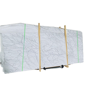 Calcite blanche cristalline grise Tundra, grandes dalles, polies modernes, pour la décoration de revêtement mural d'hôtel - Product Image 1