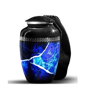 Urnes personnalisées pour cendres humaines Urnes de crémation Urnes funéraires pour femmes et hommes Urnes décoratives grande taille personnalisée bleue - Product Image 4