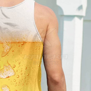ออกแบบและขนาดตามสั่ง เสื้อกล้ามออกกำลังกายผู้ชาย คุณภาพสูง แห้งเร็ว ระบายอากาศได้ดี ผลิตจากโพลีเอสเตอร์/คอตตอน ขายดี ราคาถูก - Product Image 6