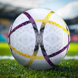 Aiju Ballon de football personnalisé Taille 5 Entraînement Football Ballon de football en cuir PU de haute qualité Passionné de sport Vente en gros Imprimé thermocollé - Product Image 1