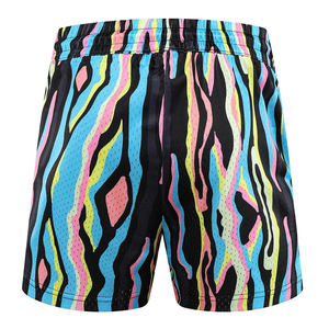 Short de course décontracté d'été pour hommes, couleur unie, motif de vague, cordon de serrage, pantalon de sport, respirant, grande taille, jogging sec, ample - Product Image 2