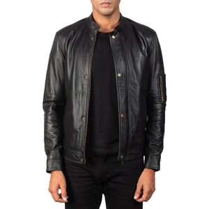 OEM vente en gros veste en cuir pour homme logo personnalisé coupe ajustée vestes de moto à la mode fournisseur en vrac à bas prix veste d'hiver motard pour hommes - Product Image 1