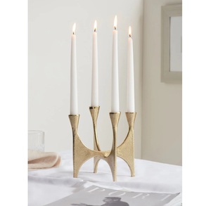 Bougeoir Design à 5 bras en or ou plusieurs couleurs avec tailles personnalisées pour la décoration de mariage et de festival à la maison - Product Image 5