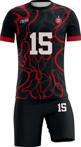 Ensemble de maillot de football personnalisé unisexe imprimé par transfert thermique pour les clubs adultes 100% polyester à séchage rapide quatre directions - Product Image 2