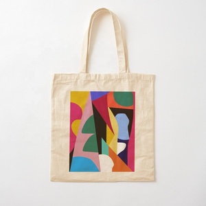 Bolsa de compras personalizada de algodón natural de gran capacidad, orgánica, 100%, impresa, hecha a medida - Product Image 1
