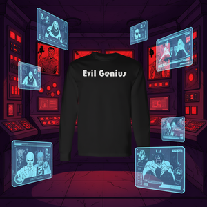 Camiseta promocional de manga larga de supervillano de cómic Evil Genius - Product Image 3