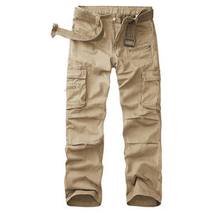 Pantalon cargo décontracté léger pour homme, taille mi-haute, jambe droite, avec plusieurs poches, pantalon de sport écologique pour l'extérieur - Product Image 1