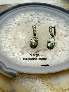 Pendientes Colgantes de Plata de Ley 925 Hechos a Mano con Turquesa Natural, Estilo Antiguo, Joyería de Moda - Product Image 4