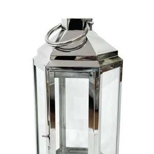 Wholesale Modern Style Stainless Steel Metal Candle Holder <b>Lantern</b> for Home & Outdoor Decorations - Product Image 2