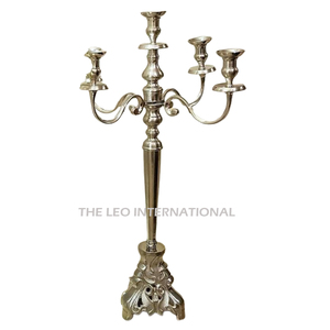 Home Lighting Decoration Shiny Polished <b>Candle</b> Holder Aluminum Metal Base <b>Square</b> Shape <b>Candle</b> Holder - Product Image 2