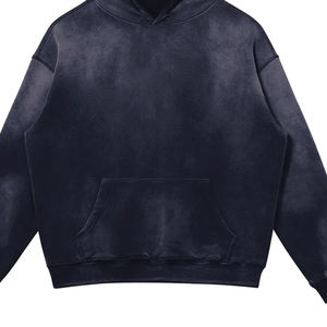 Sweat à capuche délavé au soleil pour homme, design personnalisé, mode streetwear, 100% coton, lourd, doux et confortable, coupe ample - Product Image 3