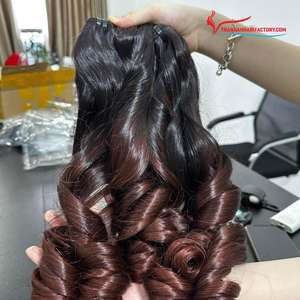 VENTE FLASH 50%!!! Extension de cheveux humains vietnamiens piano bouclé rebondissant à la vapeur et mélange de couleurs 18 pouces-20 pouces - Product Image 2