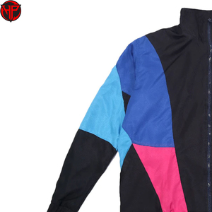 Chaqueta Cortavientos Personalizada para Exteriores, 100% Poliéster, Diseño Vintage con Bloques de Color y Cremallera, Chaqueta Impermeable para Hombre - Product Image 4