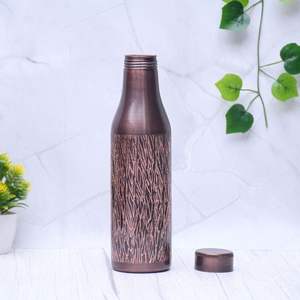 Premium Engraved Pattern <b>Copper</b> <b>Water</b> <b>Bottle</b> With Antique Finish For Ayurvedic Healthy Drinking - Product Image 2