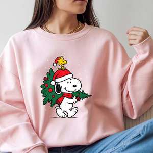 Breathable Autumn Knitted Christmas Sweatshirts Wholesale Custom Logo Crewneck for Men Women and Family - Product Image 2