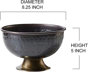 Antique Black Metal Serving <b>Bowl</b> Handcrafted High Quality Stylish Decor Dish for Fruit <b>Snack</b> for Dining Restaurants Party - Product Image 5