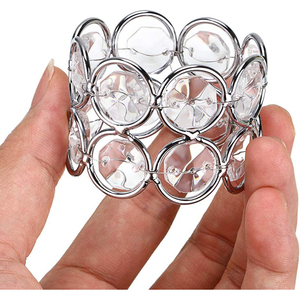 Servilleteros de Metal con cuentas de cristal, servilleteros dorados brillantes para boda, fiesta, cena, vajilla, decoraciones - Product Image 3