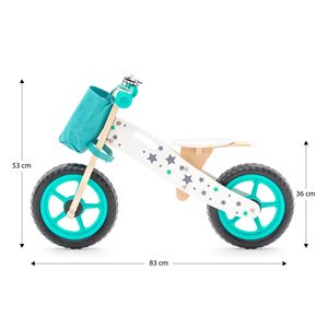 ROBINCOOL Vélo d'équilibre en bois sans pédales pour enfants, réglable sur 3 hauteurs, vert - Product Image 4