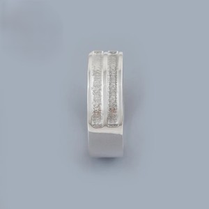 แหวนเงินสเตอร์ลิงสองช่องกว้าง7มม. 925ขี้เถ้าจากนมเครื่องประดับที่ระลึกทำด้วยมือแหวน unisex - Product Image 6