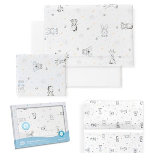 Juego de 3 Piezas de Ropa de Cama de Franela Tejida para Cuna KOALA, Sábana con Diseño de Personajes para Recién Nacidos - Product Image 1