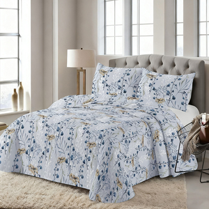 Set Copripiumino di Lusso King Size con Stampa Floreale in Poliestere, Traspirante e Leggero, Tinta Unita per Tutte le Stagioni - Product Image 1