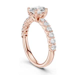 Anillo de Compromiso con Diamante Ovalado de Laboratorio de 1.55 CT con Piedras Laterales Redondas, Claridad VVS-VS EF, Oro de 18K, 14K, 10K y Plata 925 - Product Image 5
