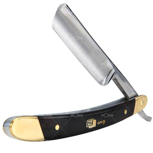 Afeitadora afilada de estilo antiguo, maquinilla de afeitar con mango único de acero damasco, fabricada por Zorg internacional - Product Image 5