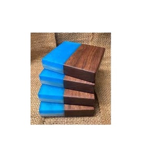 Vente en gros sous-verres en résine et bois, fourniture d'usine, design de rivière pour la maison, sous-verres pour tasses à café, meilleur produit de designer fait à la main - Product Image 1