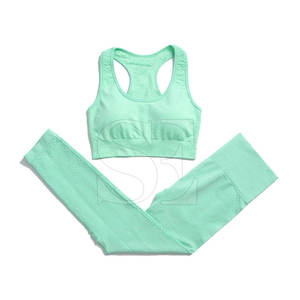 Nouveau design, logo personnalisé, ensemble de yoga pour femmes, tenue d'entraînement respirante à séchage rapide avec leggings extensibles à taille haute - Product Image 1