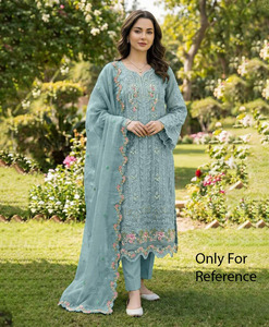 Ensemble Salwar Kameez en Georgette Brodé Vert pour Femme, Style Traditionnel Indien et Pakistanais, Longueur Cheville, Idéal pour Fêtes et Mariages - Product Image 1