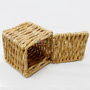 Caja de pañuelos de jacinto de agua de algas marinas hecha a mano de fábrica de Artex Dong Thap, almacenamiento decorativo para decoración natural del hogar de Vietnam - Product Image 5